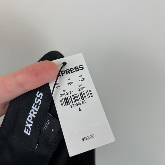 NWT Express Black Satin Ruffle Flounce High Low Maxi Skirt - Picture 5 of 7